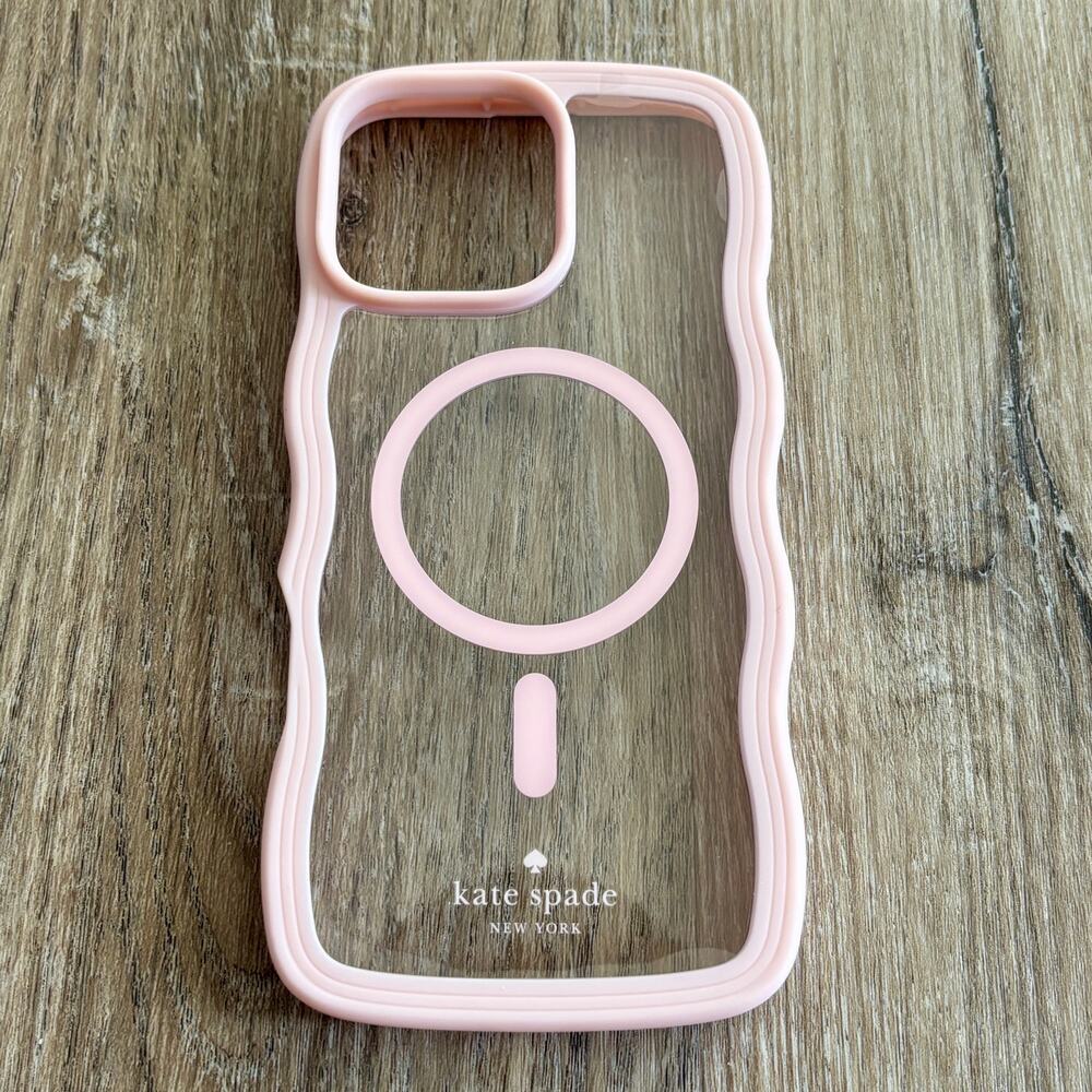 Kate Spade iPhone 16 Pro Max Wavy Clear Case Light Pink NWOB